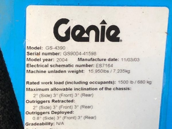 Genie GS-4390 Scissorlift - £3,500 - Image 8