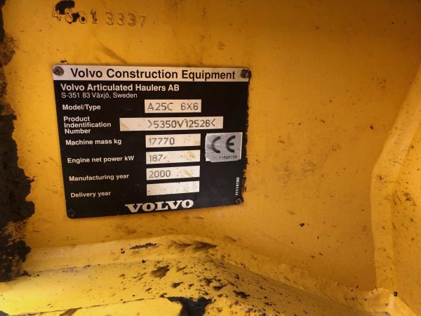 Volvo A25C Dumper 2000 - £25,000 - Image 11