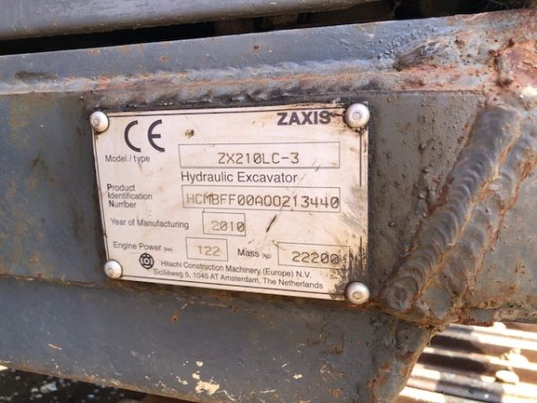 Hitachi ZX210LC-3 Hydraulic Crawler Excavator - £22,000 - Image 8